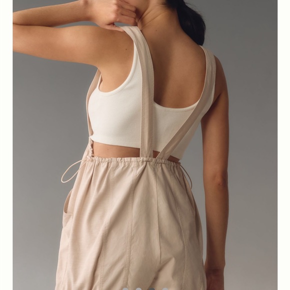 Daily Practice by Anthropologie Sleeveless Romper Size M Beige - Picture 3 of 13